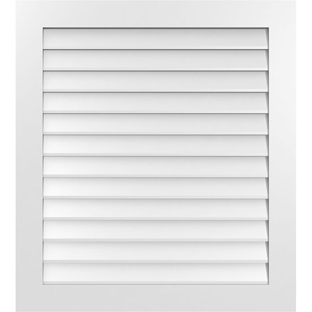 Ekena Millwork Vertical Surface Mount PVC Gable Vent: Non-Functional, w/3-1/2"W x 1"H, Standard Frame, 36"W x 40"H GVPVE36X4001SN